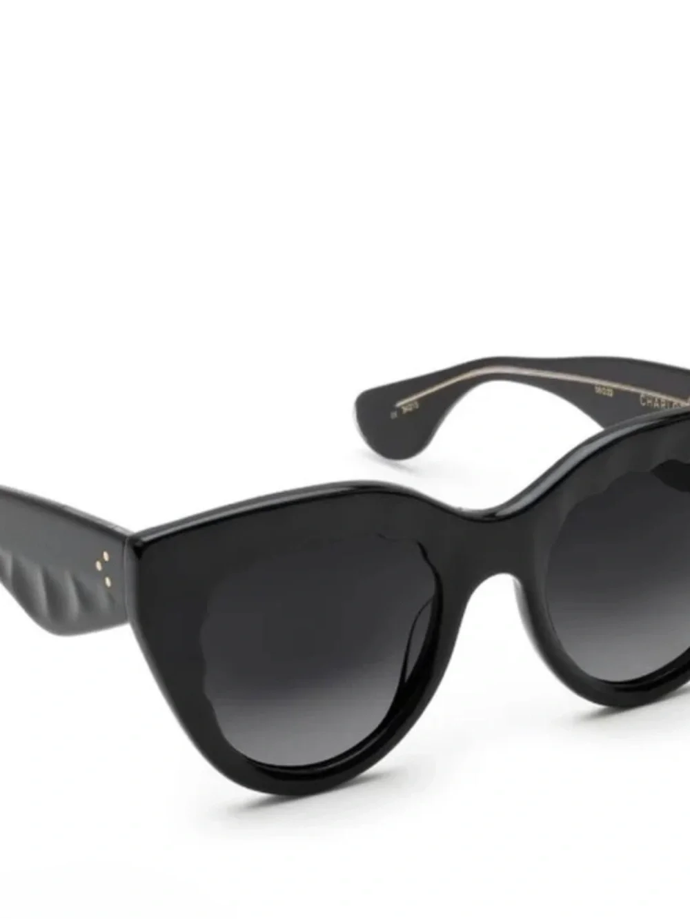 KREWE Black Charlotte Sunglasses with Scalloped Detail